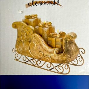 VTG Golden Sleigh Centerpiece NOS
